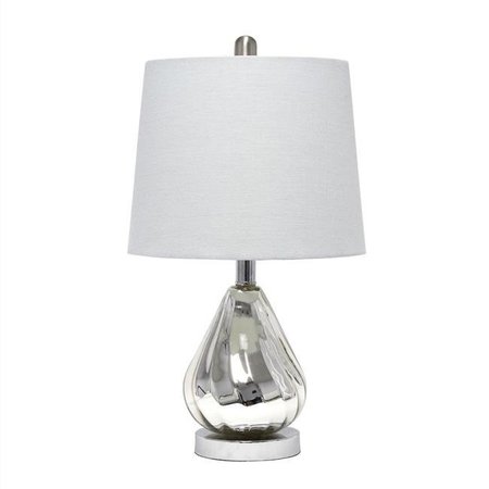 ELEGANT GARDEN DESIGN Elegant Designs LT3319-GRY Chrome Ripple Table Lamp with Grey Shade LT3319-GRY
